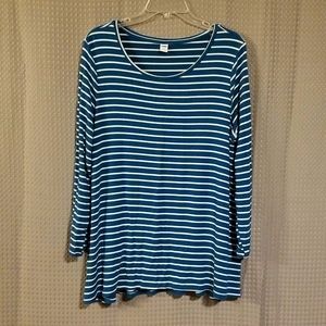 ON Teal White/Cream Stripe Swing Top